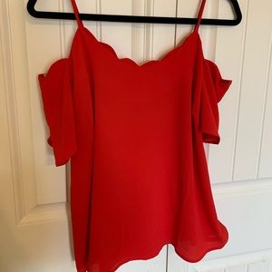Monteau Red Off The Shoulder Blouse
